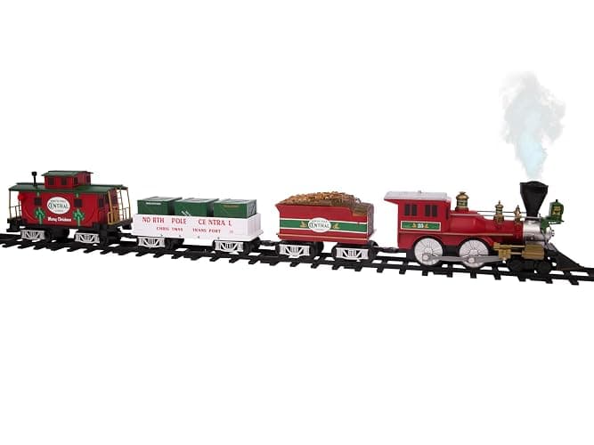 Lionel Battery-Operated North Pole Central Freight Toy Train Set with Bluetooth, Locomotive, Train Cars, & Track with Authentic Train Sounds, Lights, & Water Vapor Smoke Effects for Kids 4+ thumbnail 4