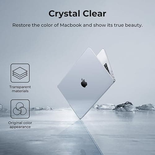 EooCoo Compatible with MacBook Air 13 inch Case M4 M3 M2 2025 2024 2022 Mac Book Air 13.6" Transparent Hard Shell for Model A3240 A3113 A2681 with Touch ID, Plastic Cover Smooth Skin - Crystal Clear thumbnail 7