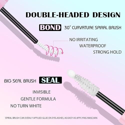SY-SHUYING White Lash Bond and Seal for Eye lash Cluster, Long Lasting, Waterproof, 72H Super Hold Glue, 2-in-1 for Sensitive Eyes, Non Irritating, DIY Lash Cluster Kit 4ML+4ML thumbnail 4
