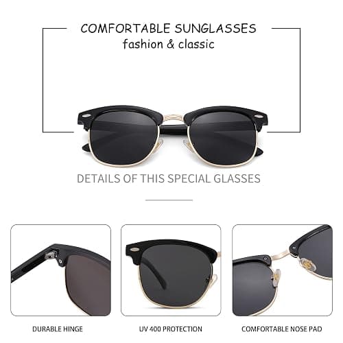 Pro Acme Semi-Rimless Polarized Sunglasses UV 400 Protection for Women Men thumbnail 5
