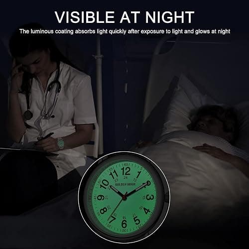 GOLDEN HOUR Waterproof Nurse Watch for Medical Professionals, Students Women Men - Military Time Luminouse Easy Read Dial, 24 Hour with Second Hand, Colorful Silicone Band thumbnail 6