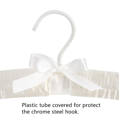 Tosnail 12 Pack Satin Padded Hangers Foam Padded Dress Hangers - Pink, Blue, Green, Ivory thumbnail 4