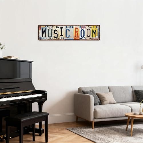 Retro Music Room Wall Decoration art Signs，Vintage Music Street Signs Metal Tin Sign Plate,16 x 4 Inches, Suitable for Band Poster, Studio, Bedroom, Grunge Room decor, Personalized Gifts Accessories for Rock Enthusiasts thumbnail 4