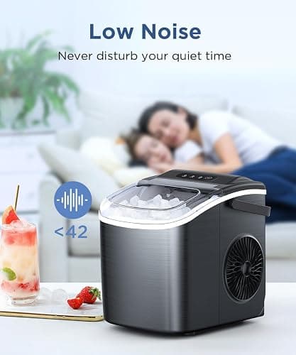 COWSAR Ice Maker Countertop, Portable Ice Machine with Self-Cleaning, 26.5lbs/24Hrs, 9 Bullet Ice Cubes in 6 Mins, Ice Basket and Scoop, Ideal for Home, Kitchen, Bar, Camping thumbnail 6