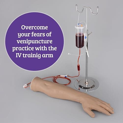 SimCoach Phlebotomy Practice Kit for Injection Training, IV Practice Kit with Phlebotomy Arm, Venipuncture and Blood Draw Practice Kit for Medical Students, Black thumbnail 6