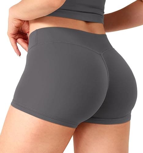 YEOREO Women's Low Rise Biker Shorts 2.5" No Front Seam Zahida Workout Volleyball Gym Yoga Booty Shorts - Image 1