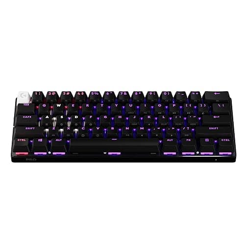 Logitech G PRO X 60 Lightspeed Wireless Gaming Keyboard, Ultra Compact TKL 60% Mechanical Keyboard for Windows PC, LIGHTSYNC RGB, Dual-Shot PBT Keycaps, GX Optical Tactile Switches - Black - Image 1