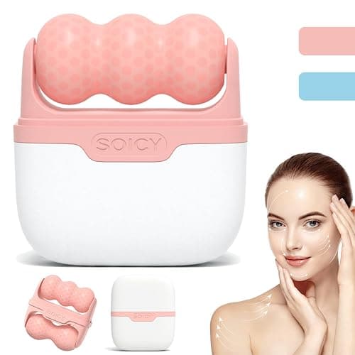 Ice Roller for Face and Eyes - Facial Skin Care Tools with 2 in 1 Face Roller and Travel Case, Self Care Gift for Men Women (Pink) thumbnail 7