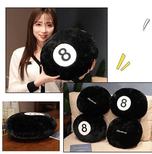 Cyprinus Carpio Emulation Black Billiards 8 Ball Stuffed Pillow, Soft Round Sleeping Cushion for Home Bed Sofa Couch Decor (1, 14 * 14 Inch) thumbnail 5