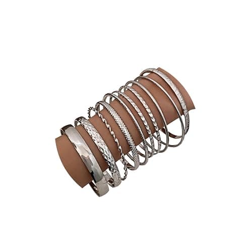 IFKM Gold Bracelets for Women, 14K Gold Plated Dainty Layered Chain Bracelets Adjustable Cute Bangle Link Bracelet Set - Image 1
