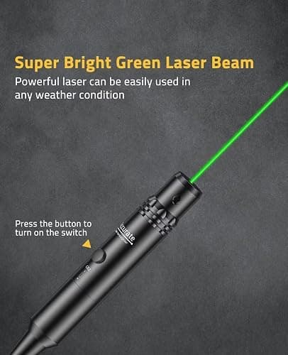 CVLIFE Professional Laser Bore Sight Kit with 32 Adapters fit 0.17 to 12GA Calibers, Red or Green Bright Bore Sighter Laser with Button Switch, Powerful Support for Hunting thumbnail 2