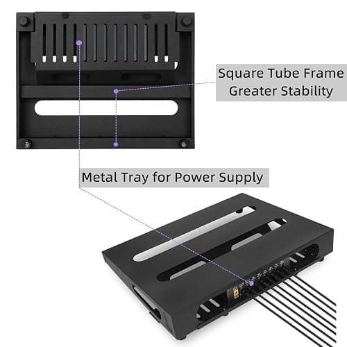 SOYAN 14" x 10.6" Guitar Pedal Board with Power Supply Tray, Carry Bag & Mounting Tapes Included (Black, SPB-14S) thumbnail 3