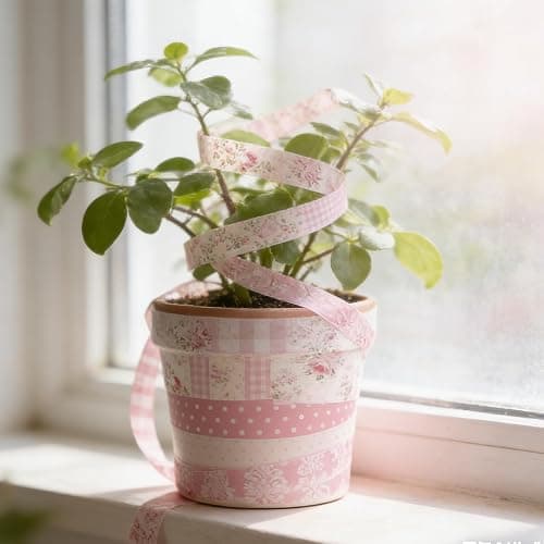 YooNotee 12 Rolls Watercolor Floral Washi Tape Set 15 mm Vintage Flower Decorative Masking Tape for Spring Arts DIY Craft Scrapbook Journal Supplies Gift Wrapping(Light Pink,Polka Dots and Floral) thumbnail 4
