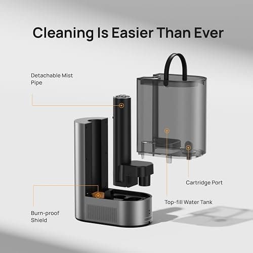 DREO 6L Smart Humidifiers for Bedroom, Warm & Cool Mist for Large Room | 60-Hour Quiet Runtime, 500ML/H Output, Smart Humidity Sensor, Indicator Light, App Control, Works with Alexa & Google, Silver thumbnail 7