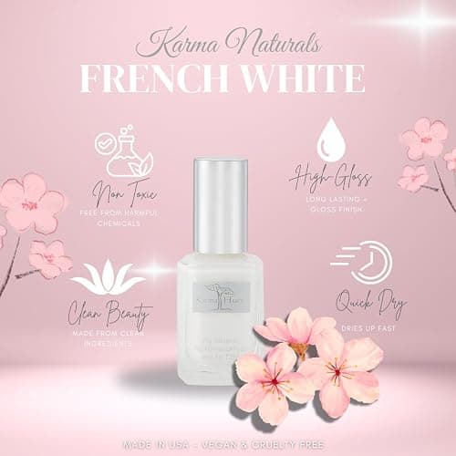 Karma Organic Natural Nail Polish-Non-Toxic Nail Art, Vegan and Cruelty-Free Nail Paint (French White) thumbnail 3