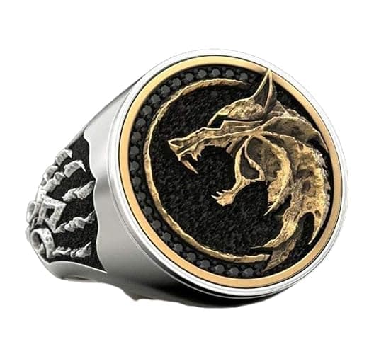 MayiaHey Wolf Ring, Wolf Paw Ring for Men, Norse Viking Wolf Animal Ring Wolf Jewelry, Celtic Wolf Claw Ring Hip Hop Wolf Head Band Ring Punk Wolf Ring for mens - Image 1