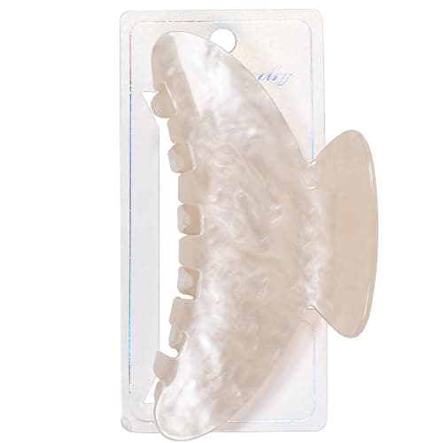 OWIIZI Durable Acetate Hair Clips for Women 4.13" Larger Claw Clips (White) | Non-slip Strong Hold Ponytail Barrette,Sturdy Butterfly Claw,Cute Hair Accessories for Girls Long Thick Thin Curly Hair - Image 1
