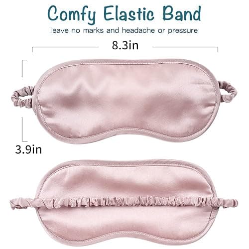 LULUSILK Mulberry Silk Sleep Eye Mask & Blindfold with Elastic Strap/Headband, Soft Eye Cover Eyeshade for Night Sleeping, Travel, Nap(Pink) - 1 Count (Pack of 1) - Pink thumbnail 6
