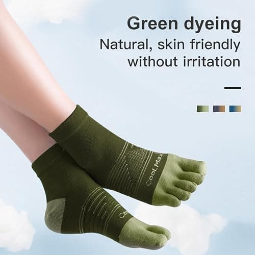 OrrinSports Toe Socks Cool-max Running Socks for Men Women 3 Pairs Athletic Breathable Five Finger Socks thumbnail 5