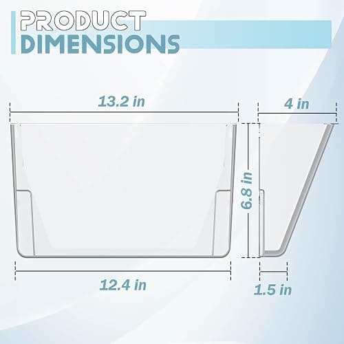 Gawerk Clear Acrylic Single Pocket, Plastic Hanging Wall Mount File Holder for Office Home (Clear, 4 Pack) thumbnail 2