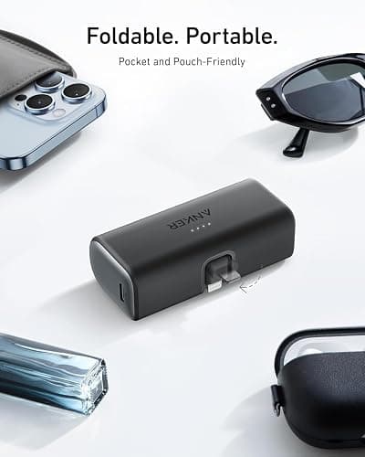 Anker Nano 5,000mAh Portable Charger for iPhone, MFi Certified Built-in Lightning Connector, 12W Compact Battery Pack for iPhone 14/13/12 Series, Black thumbnail 3