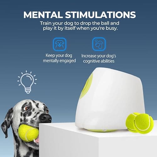 ALL FOR PAWS Automatic Dog Ball Launcher for Medium to Large Dogs, Interactive Tennis Ball Thrower, Rechargeable Dog Toy Mental Stimulation Training Game for Energetic Dogs thumbnail 2