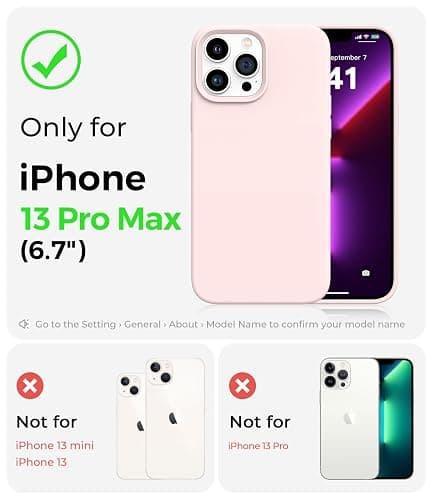 AOTESIER Magnetic for iPhone 13 Pro Max Case, [Compatible with MagSafe] [Military Shockproof Protection] Silicone Phone Case with Soft Anti-Scratch Microfiber Lining, 6.7 inch, Chalk Pink thumbnail 6