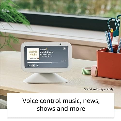 Echo Show 5 (Newest gen) | Smart display and alarm clock with clearer sound | White thumbnail 2