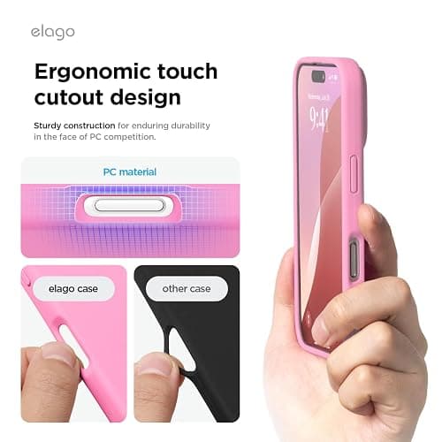 elago Compatible with iPhone 16 Pro Case, Premium Liquid Silicone Case, Full Body Protective Cover, Shockproof, Slim Phone, Anti-Scratch Soft Microfiber Lining, 6.3 inch (Hot Pink) thumbnail 7