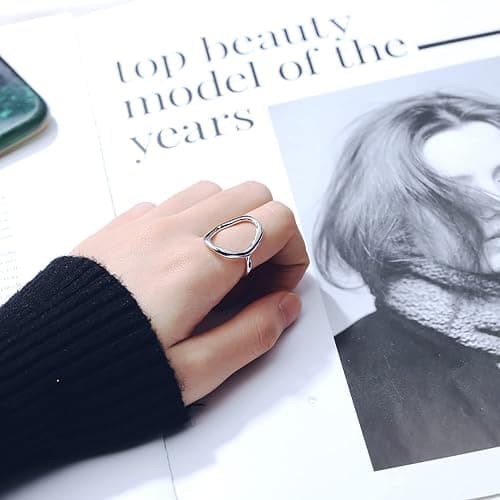 Aktully Chunky Gold Statement Ring for Women Chunky Gold Circle Ring Adjustable Open Promise Minimalist Statement Rings Trendy Jewelry for Women thumbnail 2