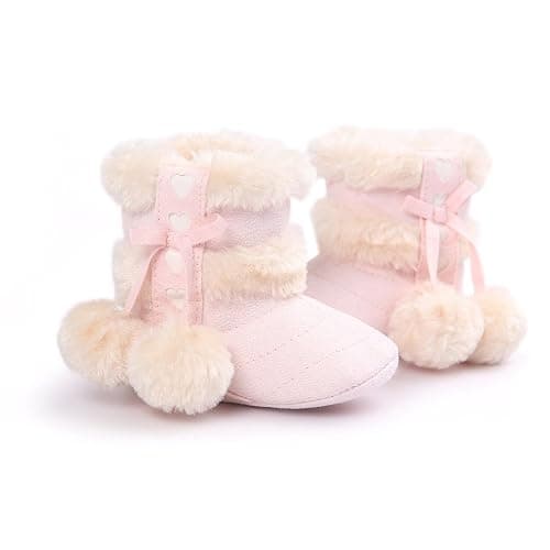 ESTAMICO Baby Girl Plush Winter Snow Bowknot Boots thumbnail 6