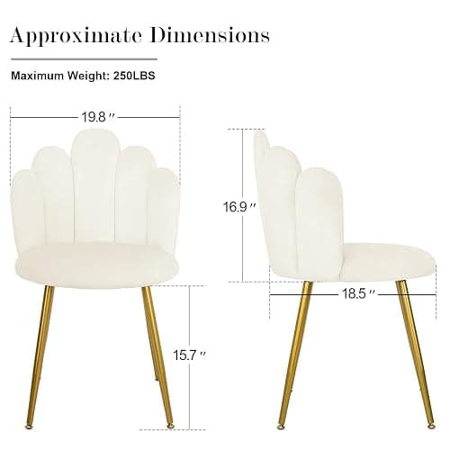 Bowthy Vanity Chair for Makeup Room Vanity Chair with Back Velvet Chair with Gold Legs, Makeup Chair for Bedroom Mid Century Modern Accent Chair for Living Room (Beige) thumbnail 2