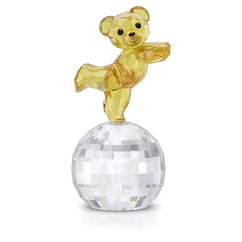 SWAROVSKI Kris Bear Ready to Disco Collectible Figurine, Yellow and Clear Crystals, Part of the Swarovski Kris Bears Collection - Image 1