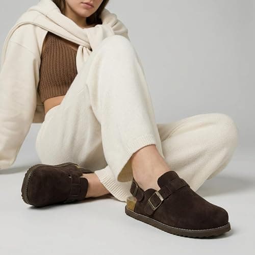 CUSHIONAIRE Brooklyn Genuine Suede Slingback Clogs for Women with Buckle thumbnail 7