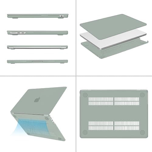MOSISO Compatible with MacBook Air 13 inch Case M5 2026 M4 M3 M2 2025-2022 | A3449 A3240 A3113 A2681, Hard Shell&Keyboard Cover&Screen Film&Pouch for MacBook Air 13.6 inch Case, Antique Green thumbnail 8