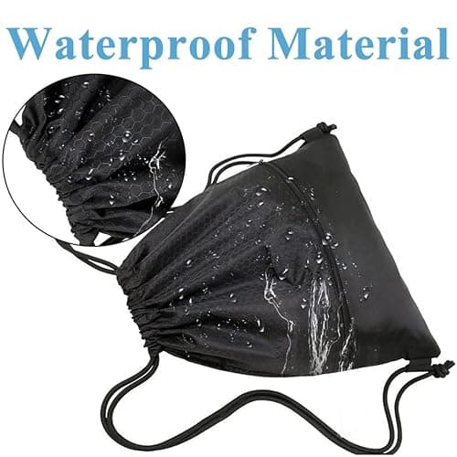 AidShunn Drawstring Gym Bag, Sport Large Capacity PE Bag with Outside Zipper Waterproof String Swim Backpack for Men & Women Boys Girls for Sports School Beach Holidays Swimming Travel Yoga thumbnail 5