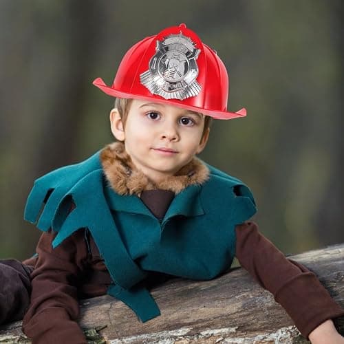 Fireman Helmet Plastic Hard Hat Fire Chief Helmet Firefighter Roleplay Costume Fireman Accessory for Cosplay Party Dress Up thumbnail 8