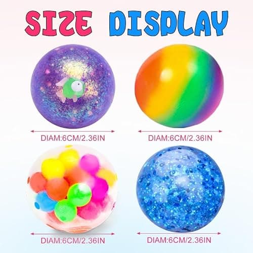 Stress Balls Set, Squishy Stress Ball, 4 Pack Squeeze Ball for Adults, Squeeze Ball for Adults Stress Relieve, Stress Relieve, Increase Entertainment thumbnail 2