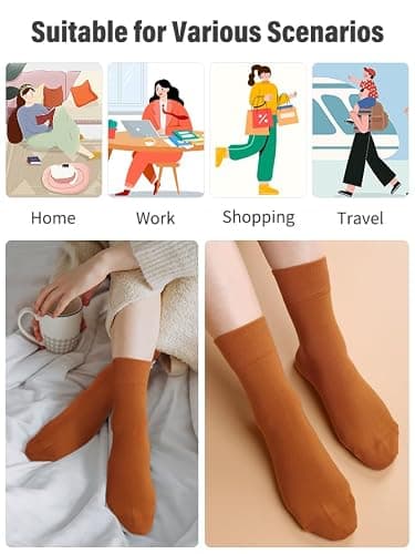 FGZ Women Thin Cotton Socks Soft Cozy Socks Cute Ankle Crew Socks 5 Pairs thumbnail 5