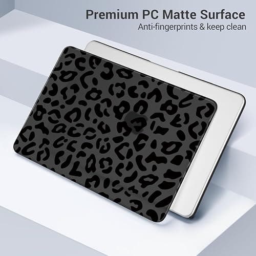 MOSISO Leopard Grain Hard Case Compatible with MacBook Neo 13 inch 2026 Release Model A3404, 3 in 1 Crack-Resistant Protective Hard Shell Case&Keyboard Cover&Screen Protector, Black thumbnail 3