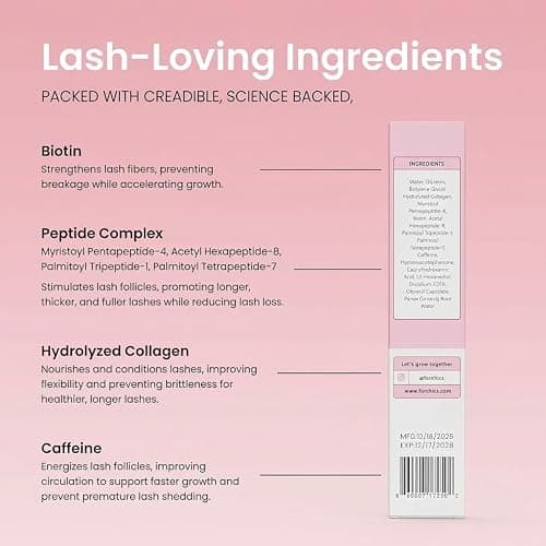 ForChics Eyelash Growth Serum - Prostaglandin-Free Lash Enhancing Serum for Longer, Thicker Lashes and Brows- Natural Formula, Visible Results in 2 Weeks - Vegan, Hormone-Free 0.10 fl. oz / 3ml thumbnail 7