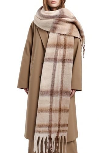 Passionbility Women's Winter Scarfs for Women, Mohair Vintage Scarf Large Chunky Scarf Cashmere Feel Blanket Wrap thumbnail 8