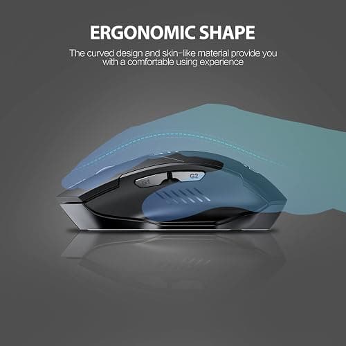 INPHIC Wireless Mouse Rechargeable, Silent Click, [Battery Level Visible] | USB 2.4G Cordless Mouse for Laptop PC Computer Tablets, 6 Buttons, 2400DPI 4 Adjustment Levels, Black thumbnail 7