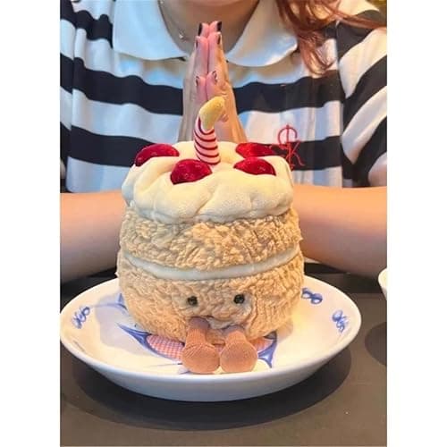 EASELR WeightedPlush 12" Birthday Cake Plush Cute Smile Cake Pillow Stuffed Animals Funny Soft Food Plushies Toy for Gifts for Kids Birthday thumbnail 2