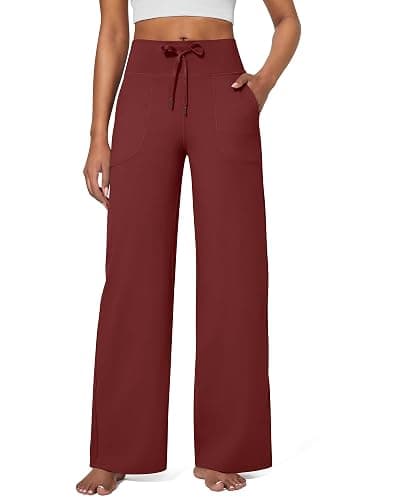 G4Free EverGoing Wide Leg Pants for Women Yoga Pants High Waist Sweatpants with Pockets Stretch Lounge Pants Comfy Workout - Image 1