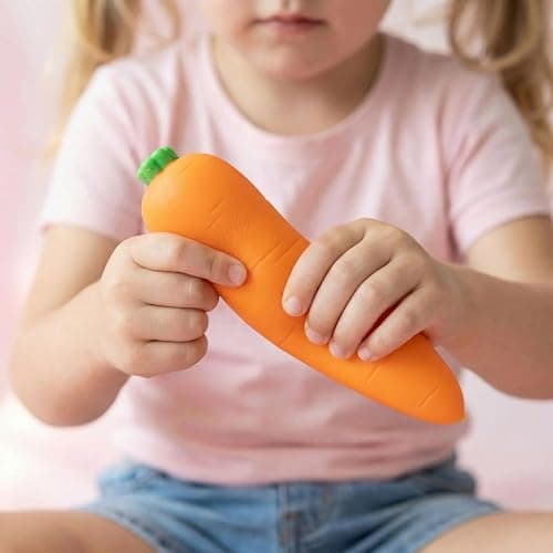Carrot Squishy, Carrot Squishies Slow Rising Sensory Squeeze Stress Relief Toy Realistic Vegetable Fidget Toy (1 pcs) thumbnail 2
