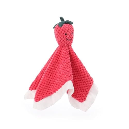 Apricot Lamb Stuffed Fruit Strawberry Security Blanket Infant Nursery Character Blanket Luxury Snuggler Plush Baby Lovey(Strawberry) thumbnail 6