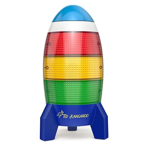 Ted Kangaroo Countdown Timer! Blast Off Visual Timer for Kids with Audio Rocket, 0-24 Hour Countdown, Memory Function, Red Yellow Green Light, Easy Setup, Battery Operated for Classroom and Home Use - Image 1