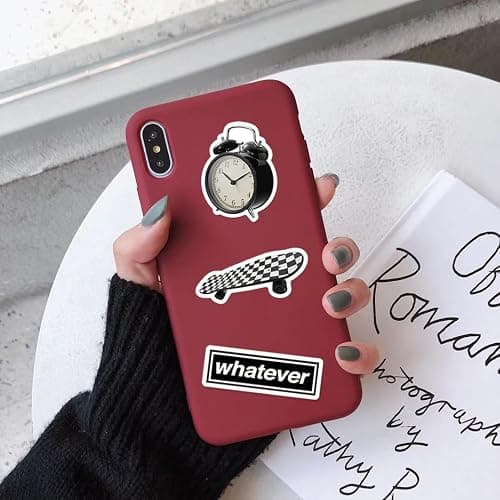 Pigbit 50Pcs Vintage Black White Stickers,Vinyl Cute Aesthetic Retro Y2K Stickers for Water Bottles Laptops Scrapbooking thumbnail 7