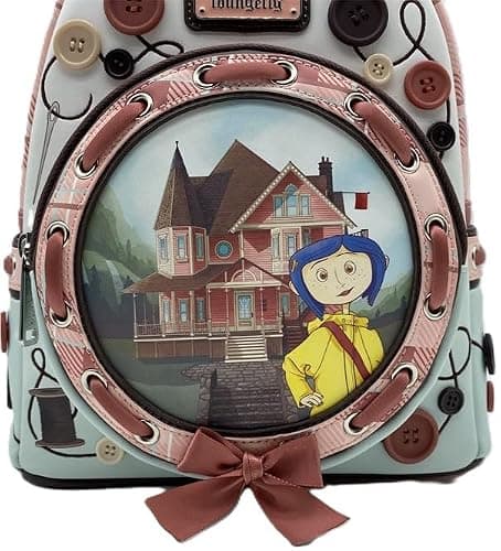Loungefly Coraline Garden Party Mini Backpack – Officially Licensed, Faux Leather, Zippered Pockets thumbnail 3